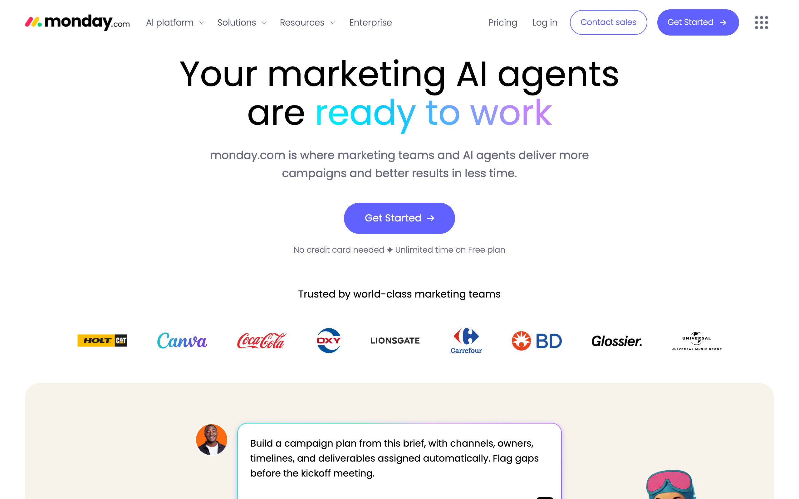 Monday.com marketing page