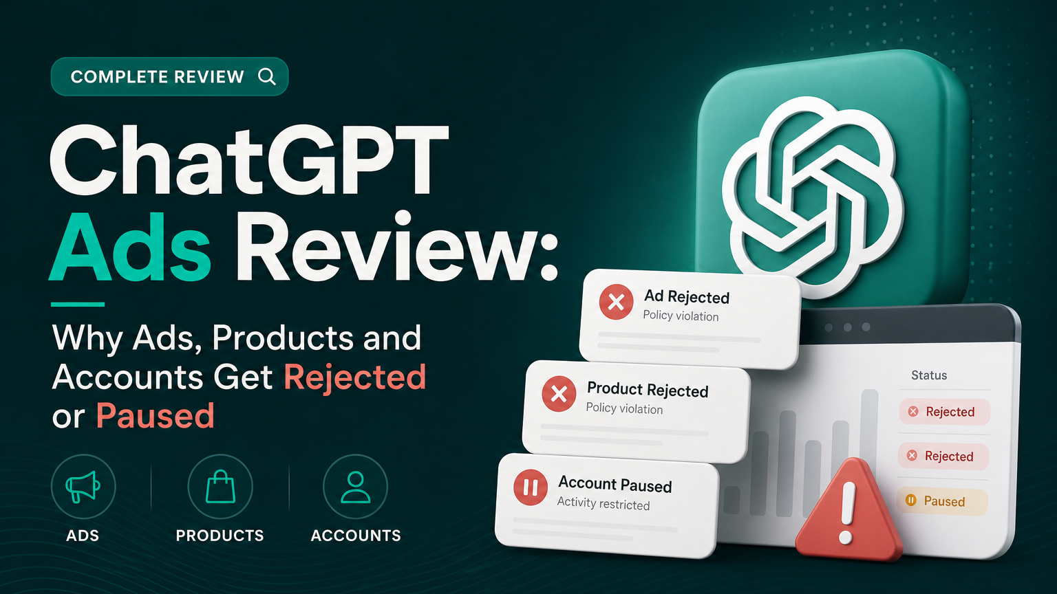 ChatGPT Ads Review: Why Ads, Products and Accounts Get Rejected or Paused