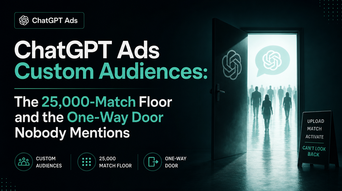 ChatGPT Ads Custom Audiences: The 25,000-Match Floor and the One-Way Door Nobody Mentions