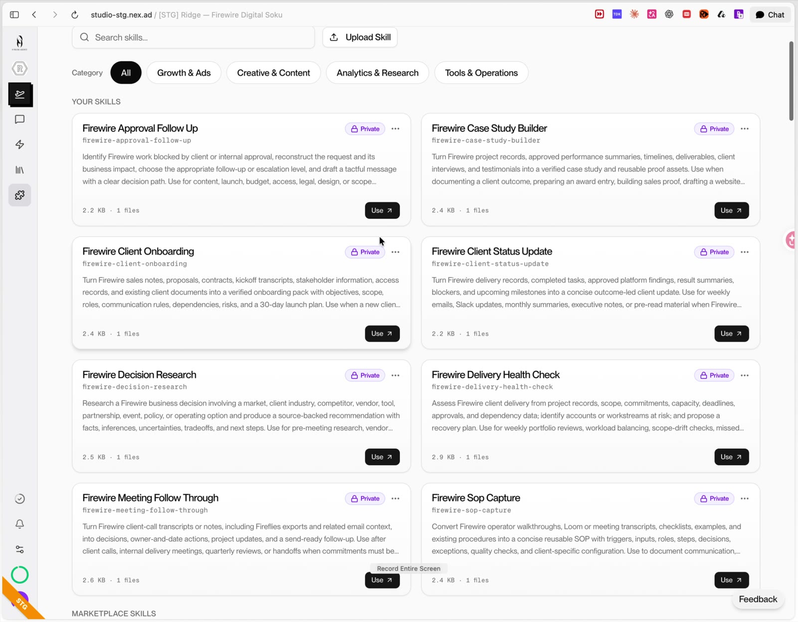 Firewire's private delivery playbooks installed as reusable Soku skills