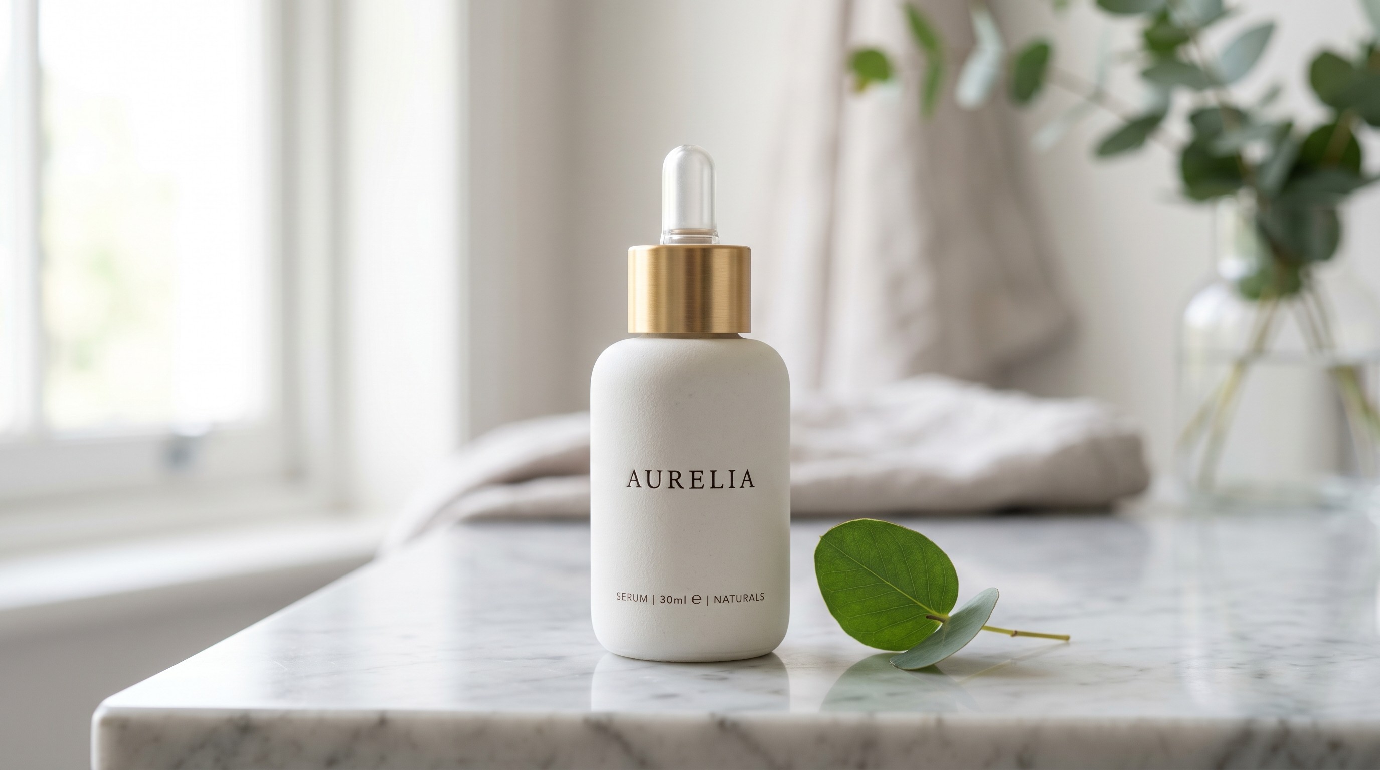 Nano Banana 2 output for the AURELIA serum bottle