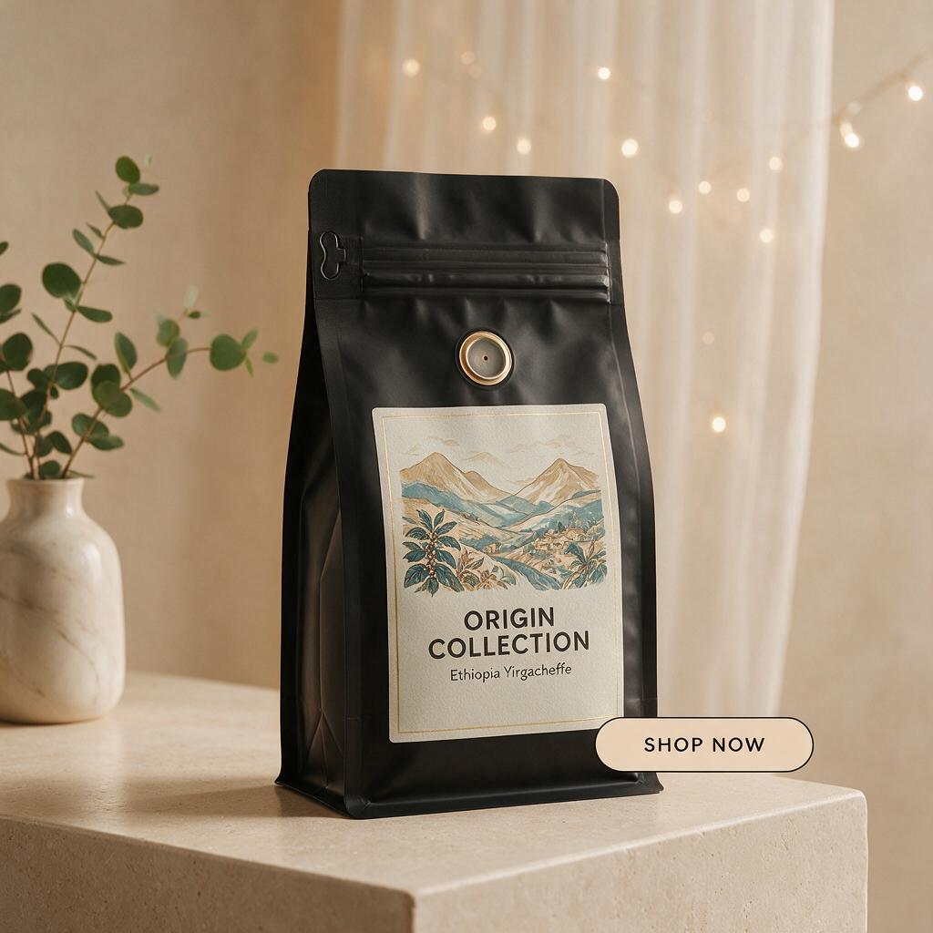 Seedream 5.0 Pro raw output for the ORIGIN coffee typography test