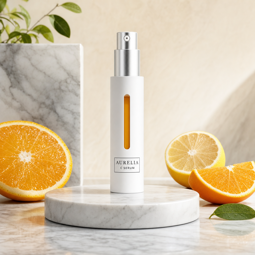 GPT Image 2 raw output for the AURELIA serum product fidelity test