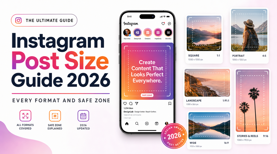 Instagram Post Size Guide 2026: Every Format and Safe Zone