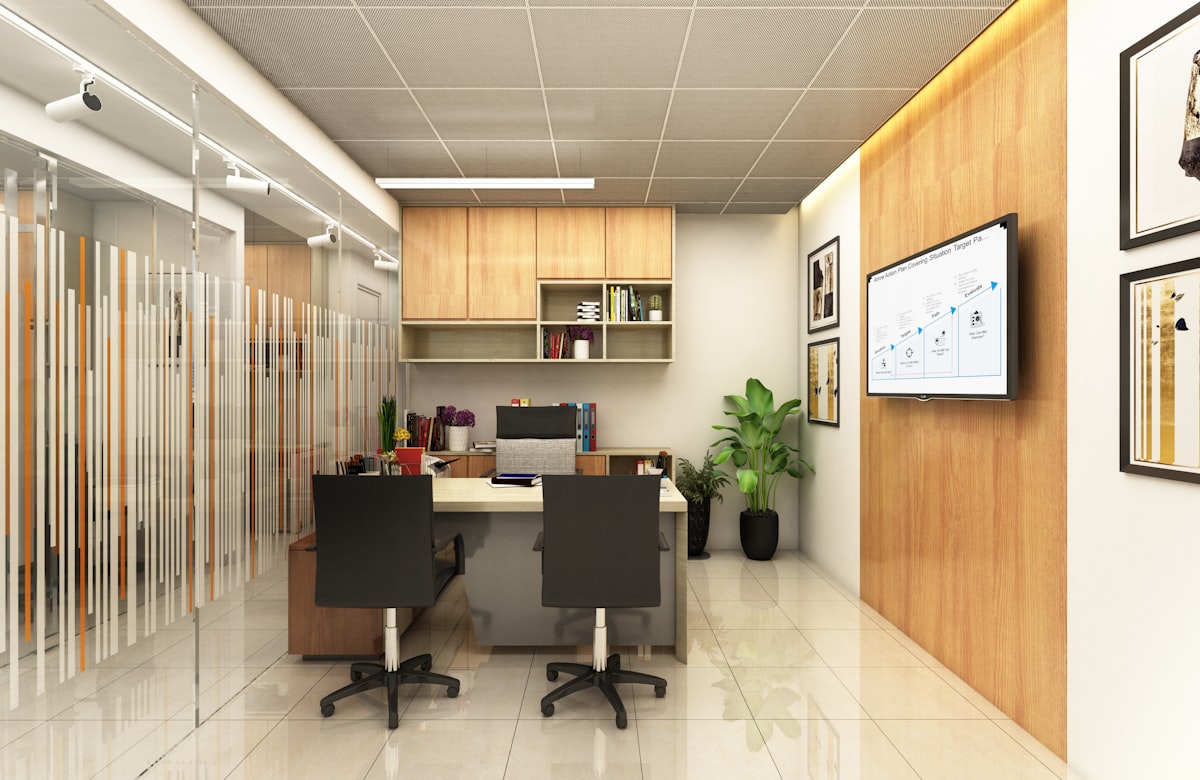 Modern office workspace for B2B SaaS team